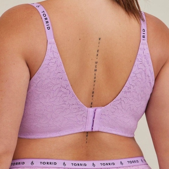 Torrid Lightly Lined Full Coverage Balconette Lace Bra Purple 38c - Picture 2 of 4